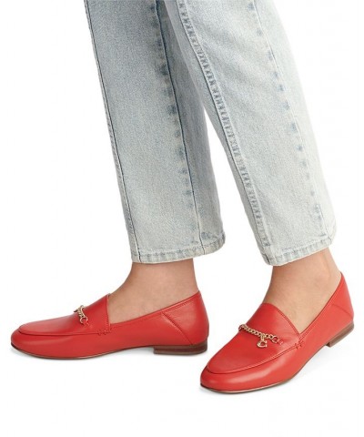 Women's Hanna Chained Loafers Red $45.78 Shoes