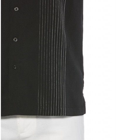 Men's Big & Tall Textured Stripe Shirt Black $17.10 Shirts