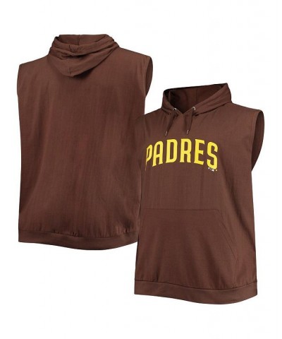 Men's Brown San Diego Padres Jersey Muscle Sleeveless Pullover Hoodie $21.32 T-Shirts