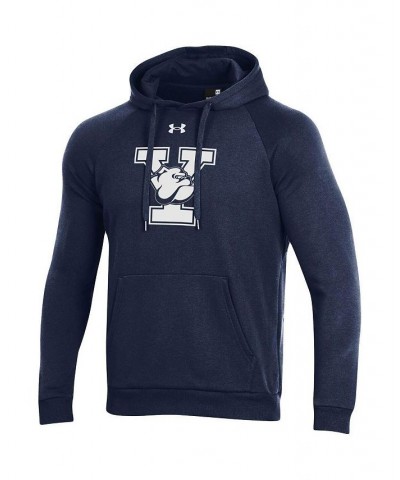 Men's Navy Yale Bulldogs Primary School Logo All Day Raglan Pullover Hoodie $35.70 Sweatshirt