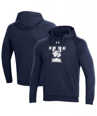 Men's Navy Yale Bulldogs Primary School Logo All Day Raglan Pullover Hoodie $35.70 Sweatshirt