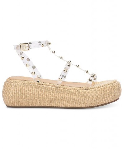 Women's Pascha Studded Platform Sandals Orange $42.72 Shoes