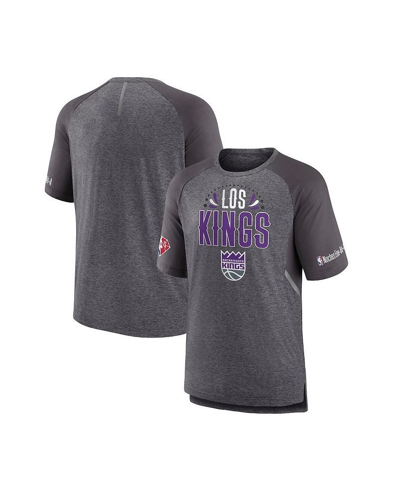 Men's Branded Heathered Gray Sacramento Kings 2022 Noches Ene-Be-A Core Shooting Raglan T-shirt $28.19 T-Shirts