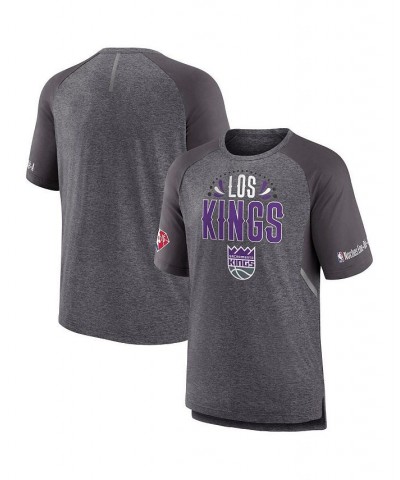 Men's Branded Heathered Gray Sacramento Kings 2022 Noches Ene-Be-A Core Shooting Raglan T-shirt $28.19 T-Shirts