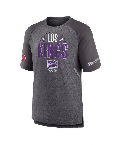 Men's Branded Heathered Gray Sacramento Kings 2022 Noches Ene-Be-A Core Shooting Raglan T-shirt $28.19 T-Shirts