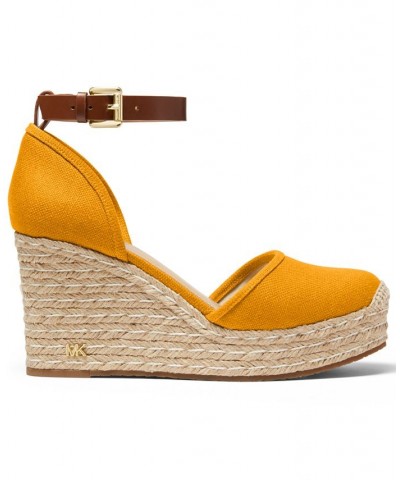 Women's Kendrick Espadrille Wedge Sandals Yellow $75.90 Shoes