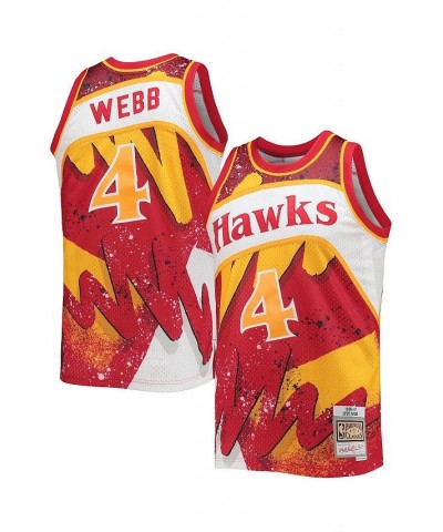 Men's Spud Webb Red Atlanta Hawks Hardwood Classics 1986-87 Hyper Hoops Swingman Jersey $72.00 Jersey