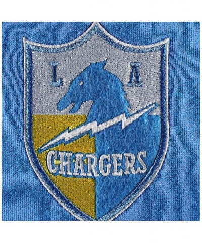 Men's Powder Blue Los Angeles Chargers Washed Short Sleeve Pullover Hoodie $42.75 Sweatshirt