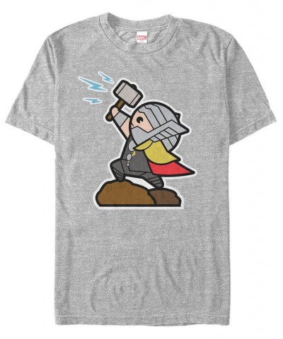 Marvel Men's Avengers The Mighty Kawaii Thor Short Sleeve T-Shirt Gray $18.89 T-Shirts