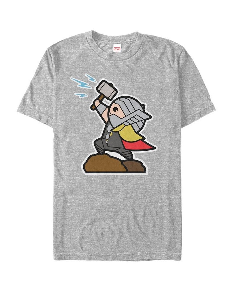 Marvel Men's Avengers The Mighty Kawaii Thor Short Sleeve T-Shirt Gray $18.89 T-Shirts