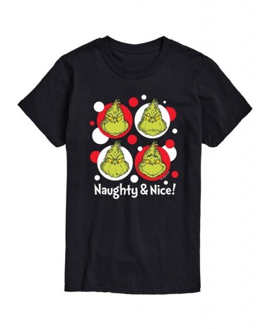 Men's Dr. Seuss The Grinch Naughty Nice Graphic T-shirt Black $20.29 T-Shirts