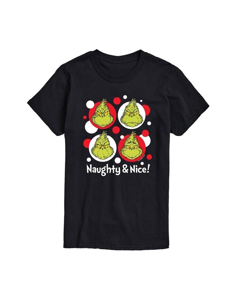 Men's Dr. Seuss The Grinch Naughty Nice Graphic T-shirt Black $20.29 T-Shirts