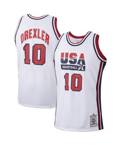 Men's Clyde Drexler White USA Basketball Authentic 1992 Jersey $93.00 Jersey