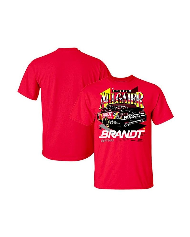 Men's Red Justin Allgaier Throwback Design T-shirt $20.99 T-Shirts