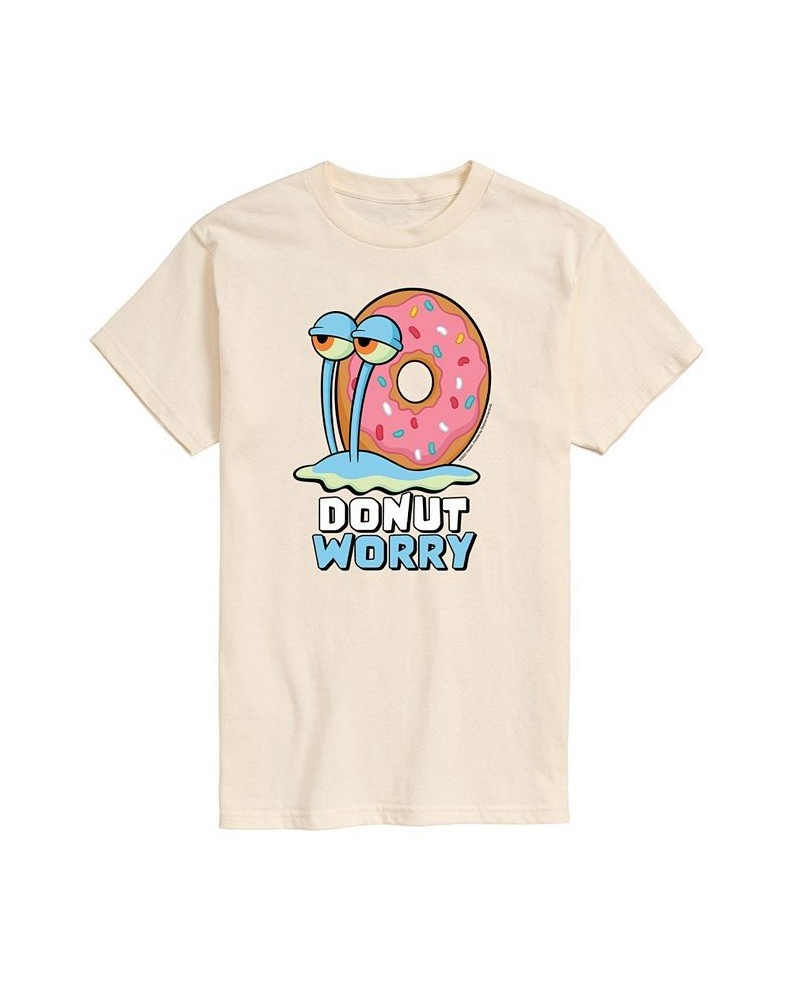 Men's SpongeBob Donut Worry Short Sleeve T-shirt Yellow $20.29 T-Shirts