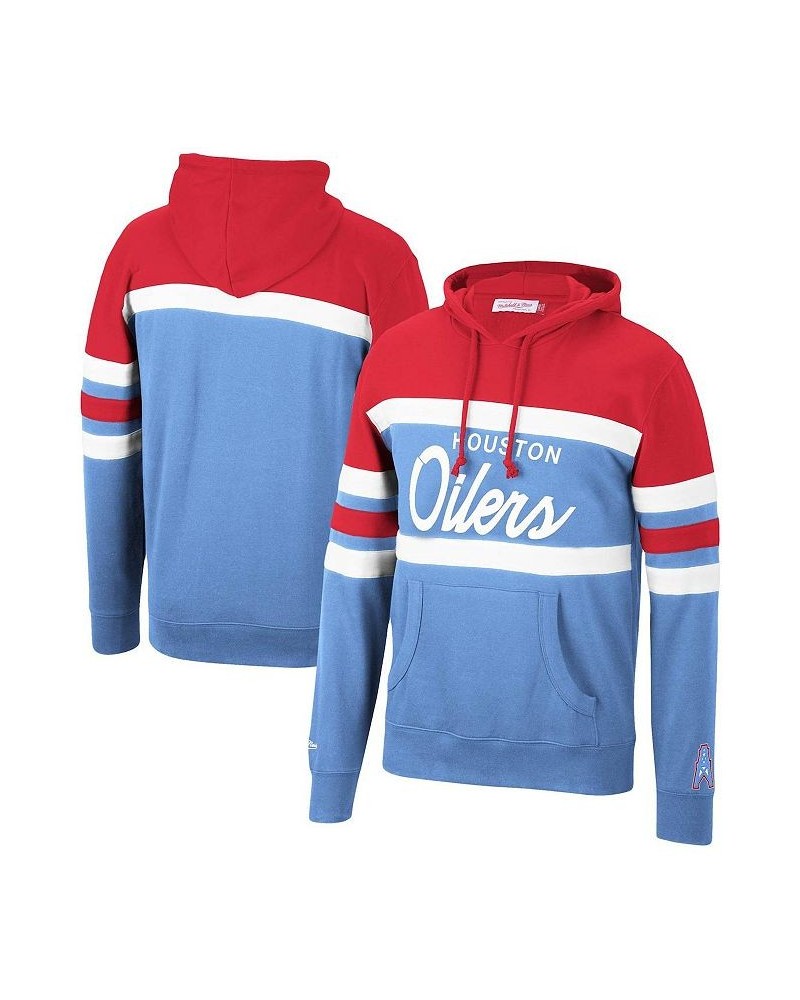 Men's Red, Light Blue Houston Oilers Head Coach Pullover Hoodie $46.00 Sweatshirt