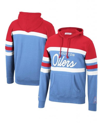 Men's Red, Light Blue Houston Oilers Head Coach Pullover Hoodie $46.00 Sweatshirt