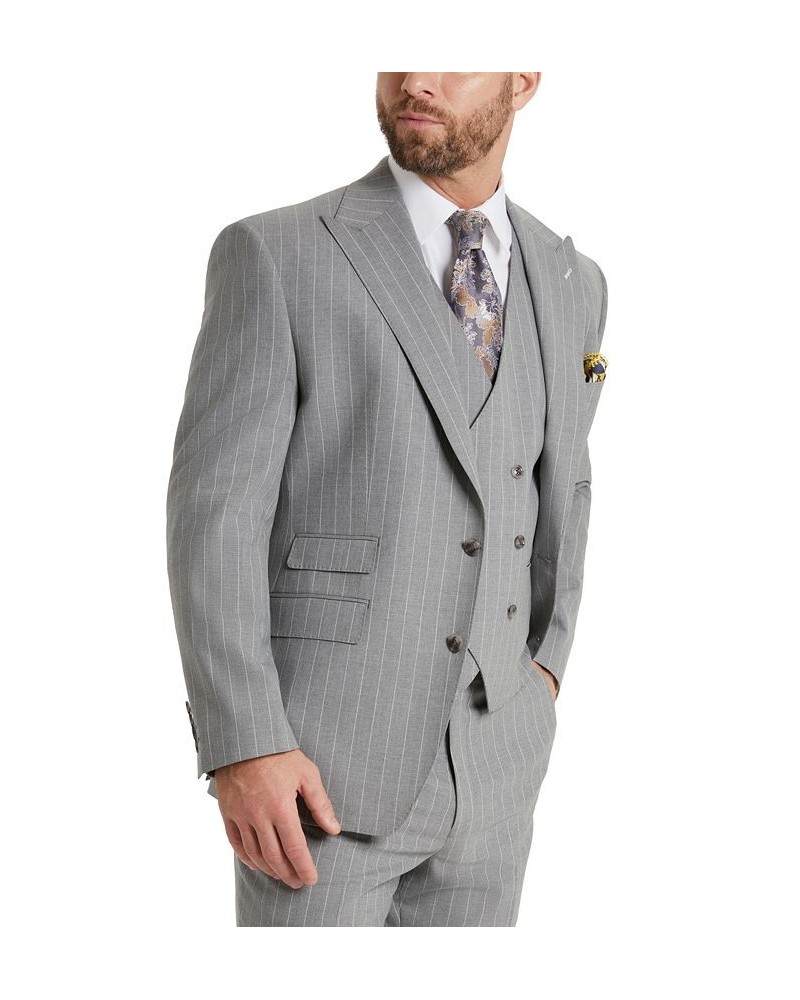 Men's Classic-Fit Pinstripe Suit Jacket Gray $130.50 Suits