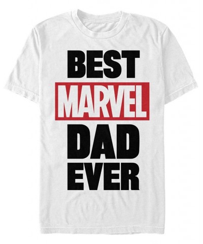 Men's Best Marvel Dad Short Sleeve Crew T-shirt White $16.10 T-Shirts