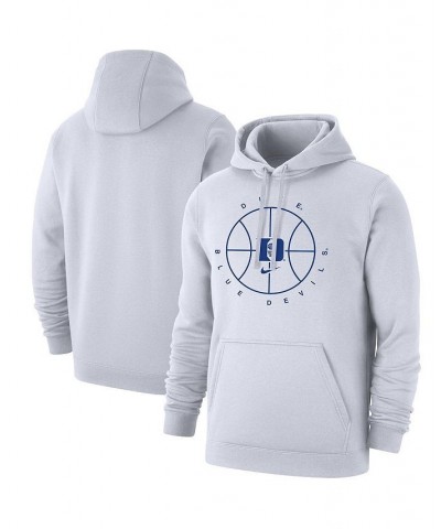 Men's White Duke Blue Devils Basketball Icon Club Fleece Pullover Hoodie $36.29 Sweatshirt