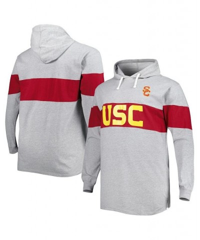 Men's Heathered Gray, Cardinal USC Trojans Big and Tall Long Sleeve Jersey Hoodie T-shirt $29.67 T-Shirts