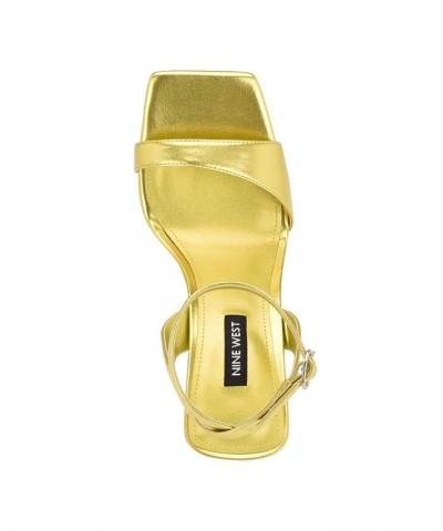 Women's Maris Square Toe Heeled Dress Sandals Yellow $50.14 Shoes