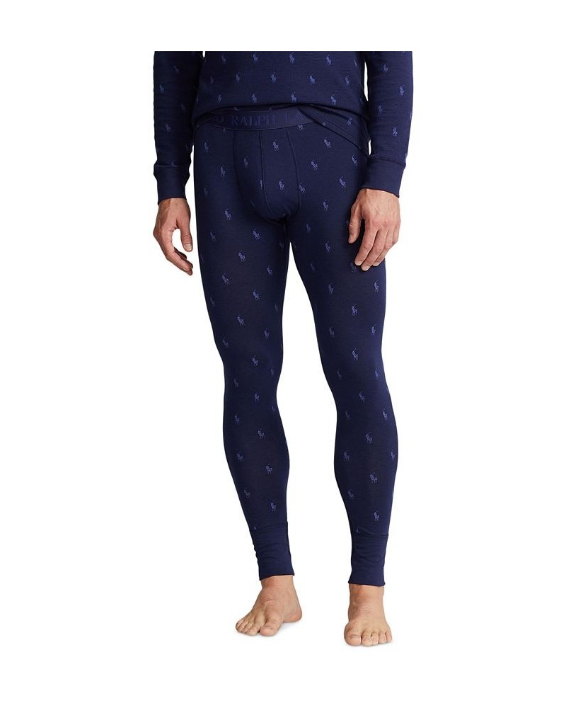 Men's Slim Long John Pants Blue $20.86 Underwear