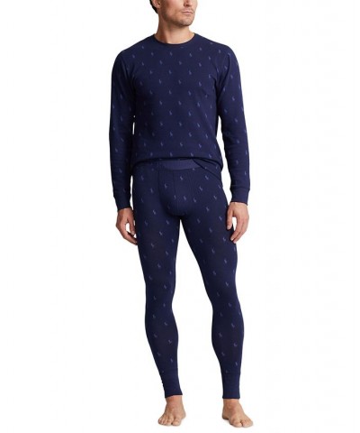 Men's Slim Long John Pants Blue $20.86 Underwear