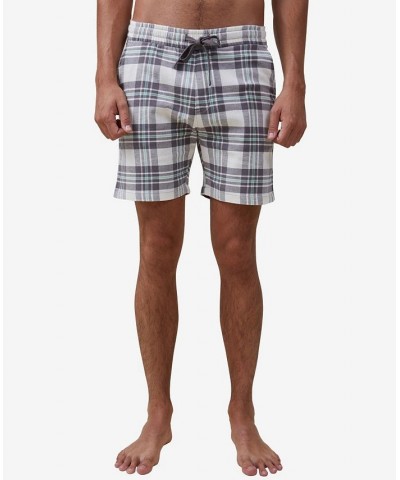 Men's Lounge Drawstring Shorts Bone, Washed Black, Green Check $18.45 Pajama