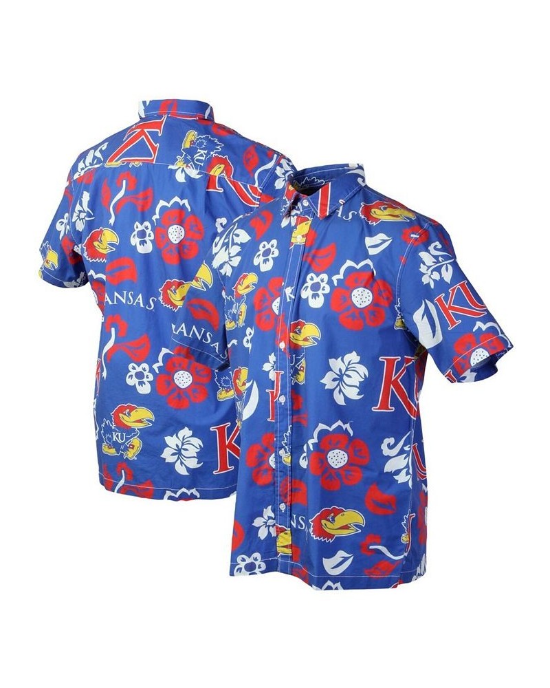 Men's Royal Kansas Jayhawks Floral Button-Up Shirt $28.60 Shirts