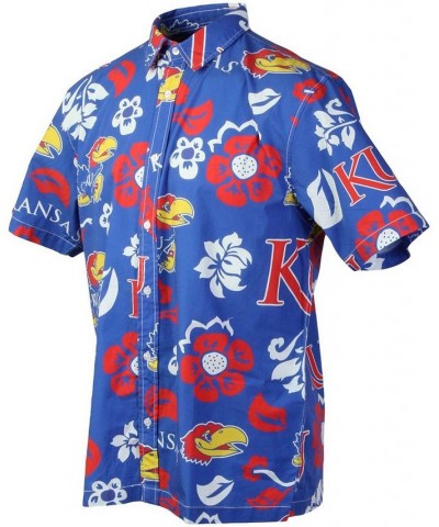 Men's Royal Kansas Jayhawks Floral Button-Up Shirt $28.60 Shirts