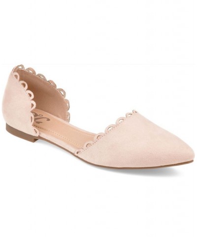 Women's Jezlin Scalloped Flats Tan/Beige $33.60 Shoes