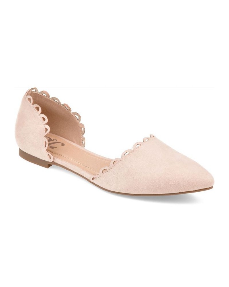 Women's Jezlin Scalloped Flats Tan/Beige $33.60 Shoes