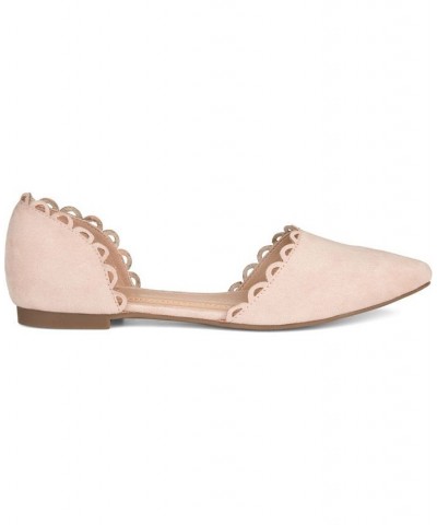 Women's Jezlin Scalloped Flats Tan/Beige $33.60 Shoes