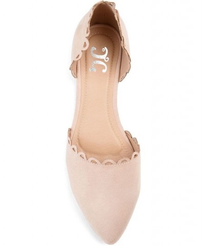 Women's Jezlin Scalloped Flats Tan/Beige $33.60 Shoes