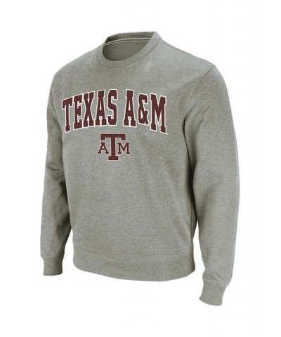 Men's Heather Gray Texas A M Aggies Arch Logo Crew Neck Sweatshirt $35.99 Sweatshirt