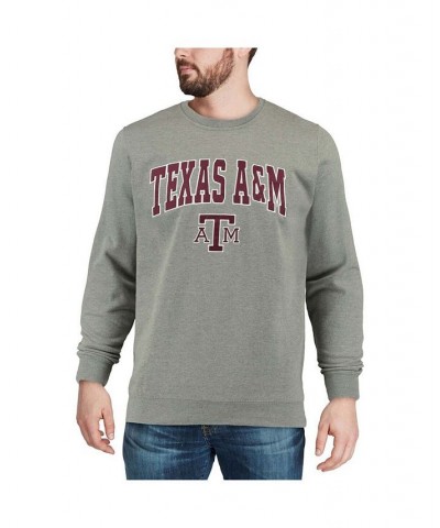 Men's Heather Gray Texas A M Aggies Arch Logo Crew Neck Sweatshirt $35.99 Sweatshirt