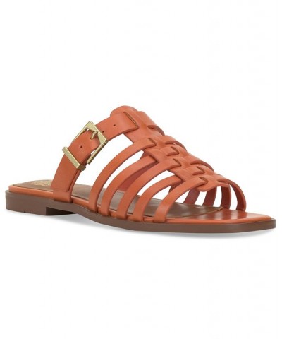 Lemenda Slip-On Flat Fisherman Sandals Orange $47.96 Shoes