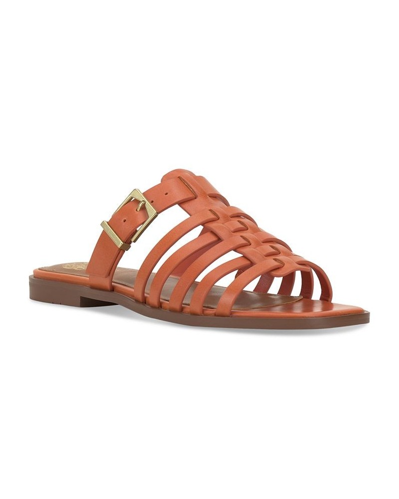 Lemenda Slip-On Flat Fisherman Sandals Orange $47.96 Shoes