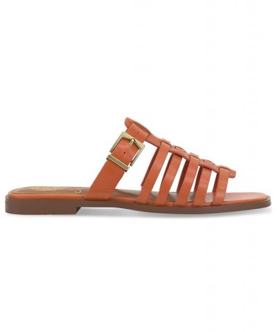 Lemenda Slip-On Flat Fisherman Sandals Orange $47.96 Shoes