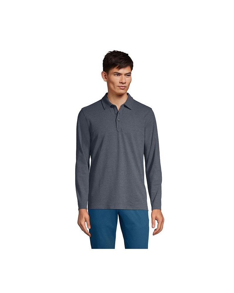 Men's Long Sleeve Coolmax Mesh Polo Gray $33.56 Polo Shirts