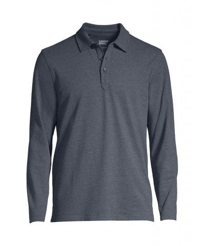 Men's Long Sleeve Coolmax Mesh Polo Gray $33.56 Polo Shirts