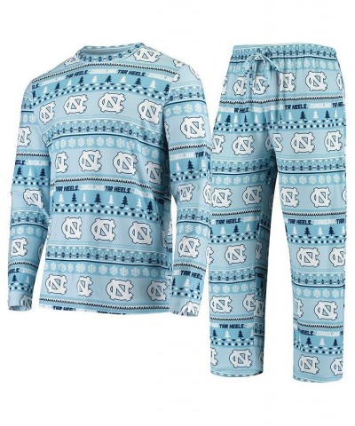 Men's Carolina Blue North Carolina Tar Heels Ugly Sweater Knit Long Sleeve Top and Pant Set $33.00 Pajama