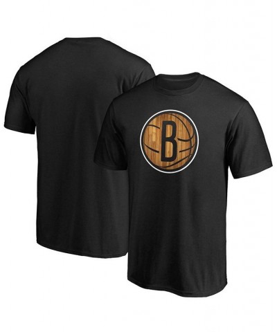 Men's Black Brooklyn Nets Hardwood Logo T-shirt $16.11 T-Shirts