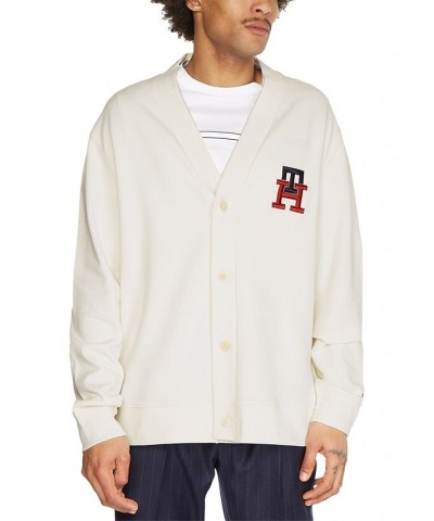 Men's Essential Monogram Cardigan Sweater White $29.20 Sweaters