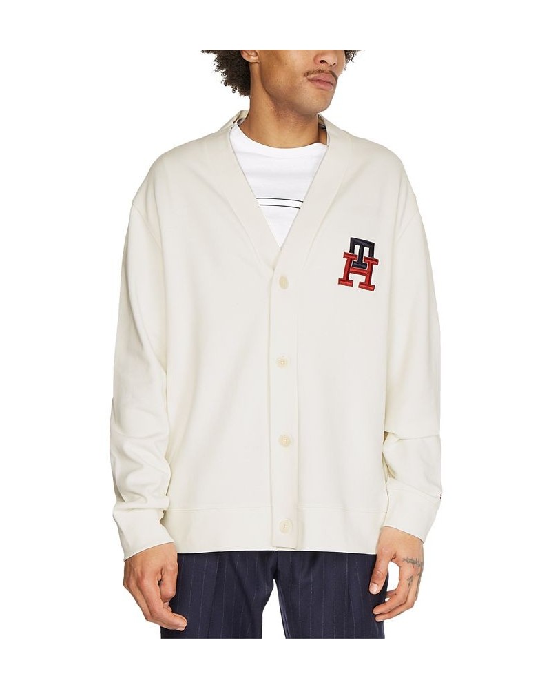 Men's Essential Monogram Cardigan Sweater White $29.20 Sweaters