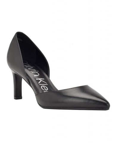 Women's Laza Kitten Heel Slip-on Dress Pumps Black $27.57 Shoes