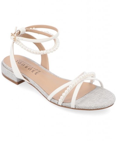 Women's Tulsi Embellished Strappy Sandals White $45.00 Shoes