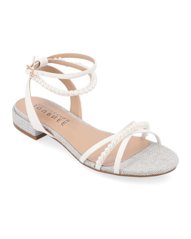 Women's Tulsi Embellished Strappy Sandals White $45.00 Shoes