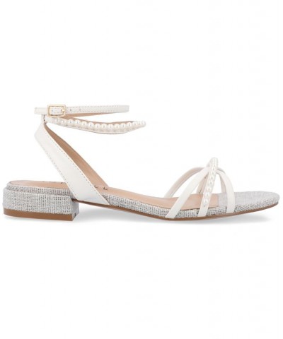 Women's Tulsi Embellished Strappy Sandals White $45.00 Shoes